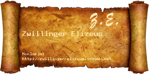 Zwillinger Elizeus névjegykártya